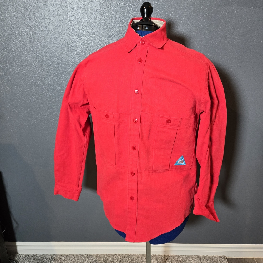 Vintage SOS Red Button-Up Shirt